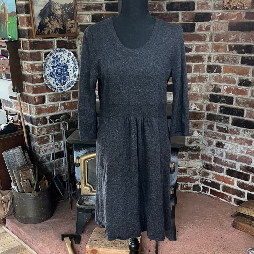 Elegant Gray Women's Sweater Dress